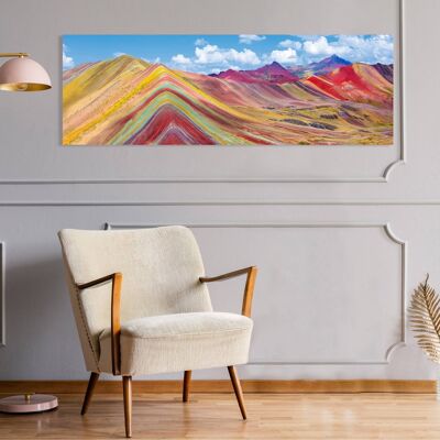 Quadro fotografico, stampa su tela: Pangea Images, La Montagna Arcobaleno di Vinicunca, Peru