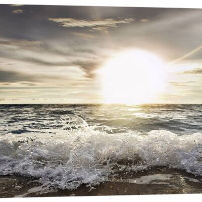 Fotomalerei, Leinwanddruck: Niels Busch, Sonne scheint auf den Wellen