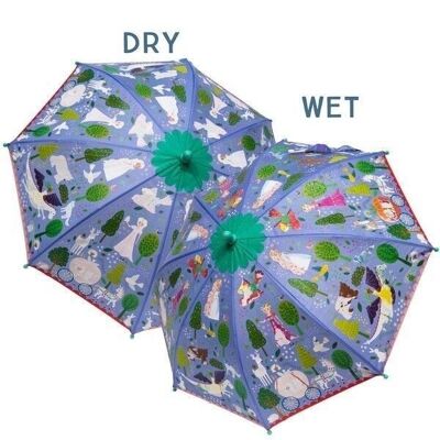 Paraguas que cambia de color de cuento de hadas