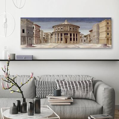 Lienzo de calidad del museo Piero Della Francesca, La ciudad ideal (detalle)