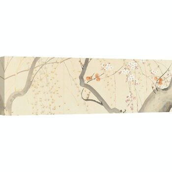 Cadre japonais, estampe sur toile : Les Fleurs des Quatre Saisons 1