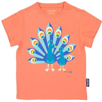 Camisetas de manga corta para niños pavo real