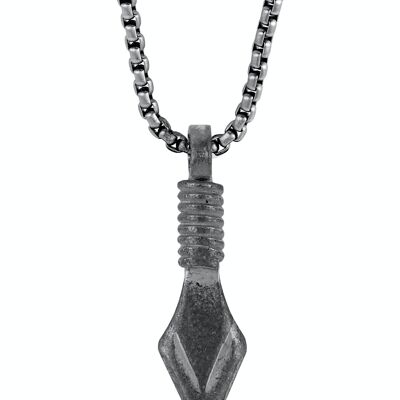 Frank 1967 steel necklace with arrow antique ip black + antique ips