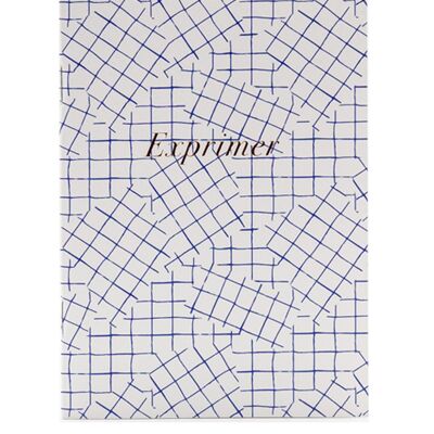 Cuaderno/ cuaderno de bolsillo/100% francés/papel reciclado/papelería/primavera 2024/ diseñador/ estampado gráfico azul y blanco