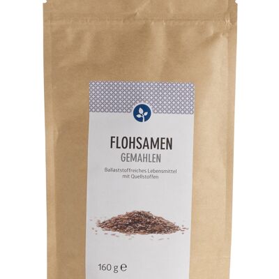 Flohsamen gemahlen 160g | ballststoffreich | VEGAN | Ballaststoffgehalt 60%