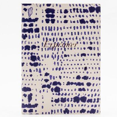 Cuaderno/ libreta de bolsillo/papelería/ 100% francés/papel reciclado/primavera 2024/ patrón abstracto azul