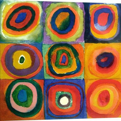 Quadro astratto, stampa su tela: Wassily Kandinsky, Squares with Concentric Circles
