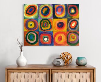 Peinture abstraite, impression sur toile : Wassily Kandinsky, Carrés avec cercles concentriques 2