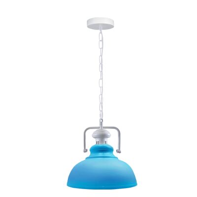 Lámpara colgante de metal azul claro para colgar en interiores retro vintage industrial E27 UK Holder ~ 3847