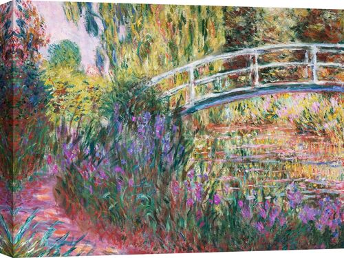 Quadro su tela di qualità museale: Claude Monet, Il ponte giapponese, laghetto con ninfee (dettaglio)