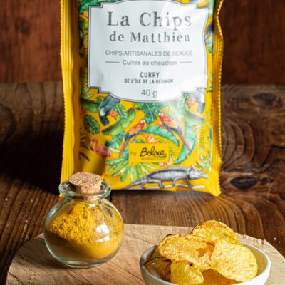 Chips artisanale au curry de l’île de la réunion (40gr -snacking)