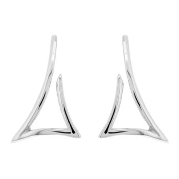 Boucles d'oreilles à tige triangulaire abstraite en argent sterling avec boîte de présentation 1