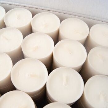 Bougies chauffe-plat naturelles C-lights | 40 pièces | Végétalien | 6 heures de combustion | Cire 100% végétale & mèche éco-coton 8