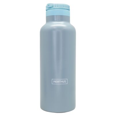 Borraccia Termica Sportiva Doppia Parete per caldo e freddo con Tappo Paglia Grigio 500 ml