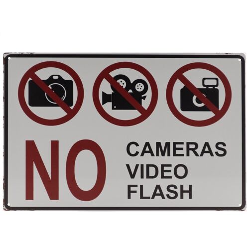 No Camera metalen bord 20x30cm