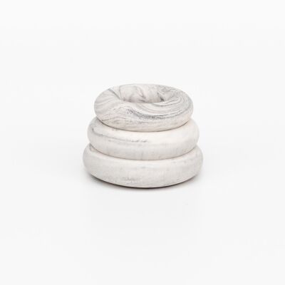 Triple O Candleholder - Marble Grey