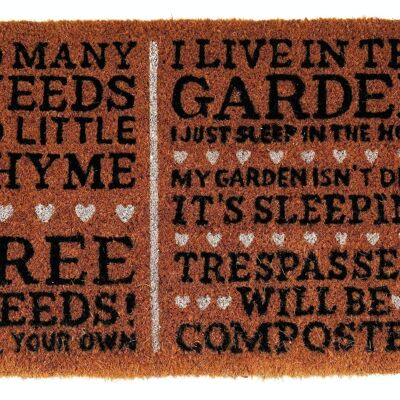 Free Weeds Potting Shed Doormat