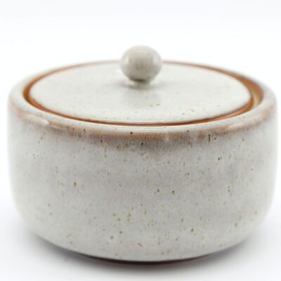 Taupe Ceramic Pot With Lid