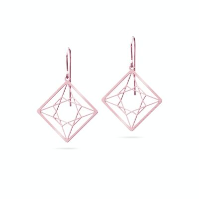 Orecchini "Diamondcut Princess" | placcato oro rosa