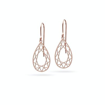 Pendientes "gota talla diamante" | Bronce