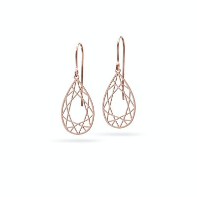 Earrings "diamond cut drop" | Bronze