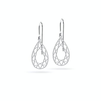 Earrings "diamond cut drop" | stainless steel