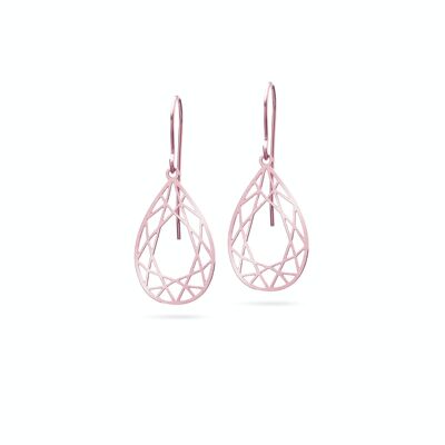 Earrings "diamond cut drop" | rose gold plated