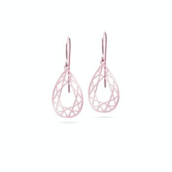 Boucles d'oreilles "goutte taille diamant" | plaqué or rose 3