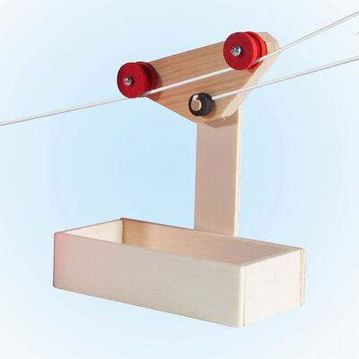 Mini-Seilbahn, Bausatz für eine Seilbahngondel, Holzspielzeug
