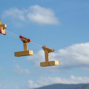 Mini téléphérique, kit pour 2 télécabines avec station, jouets en bois