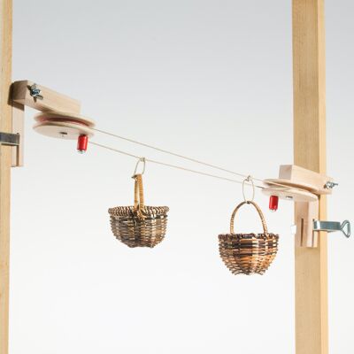Körbchen Seilbahn, Bausatz für eine Seilbahn, Holzspielzeug