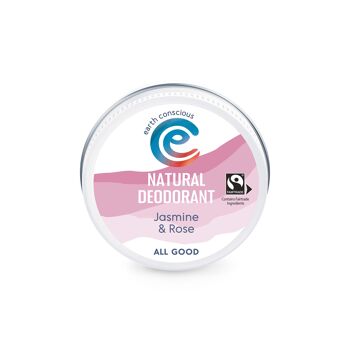 Baume Déodorant Naturel - Jasmin & Rose 60g Fairtrade, Sans cruauté envers les animaux, Sans plastique, Fabriqué au Royaume-Uni 2