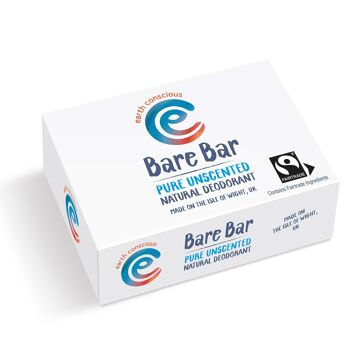 The Bare Bar - Déodorant Solide Naturel - Pur Non Parfumé 90g Certifié Fairtrade, Zéro Déchet 3
