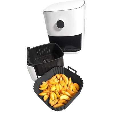 Bandeja Reutilizable de Silicona para Freidora de Aire, Air Fryer, Molde Silicona Gris