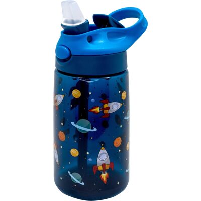 Borraccia per bambini riutilizzabile in Tritan senza BPA, beccuccio pieghevole, ergonomica, resistente, duratura, leggera Spazio 450 ml
