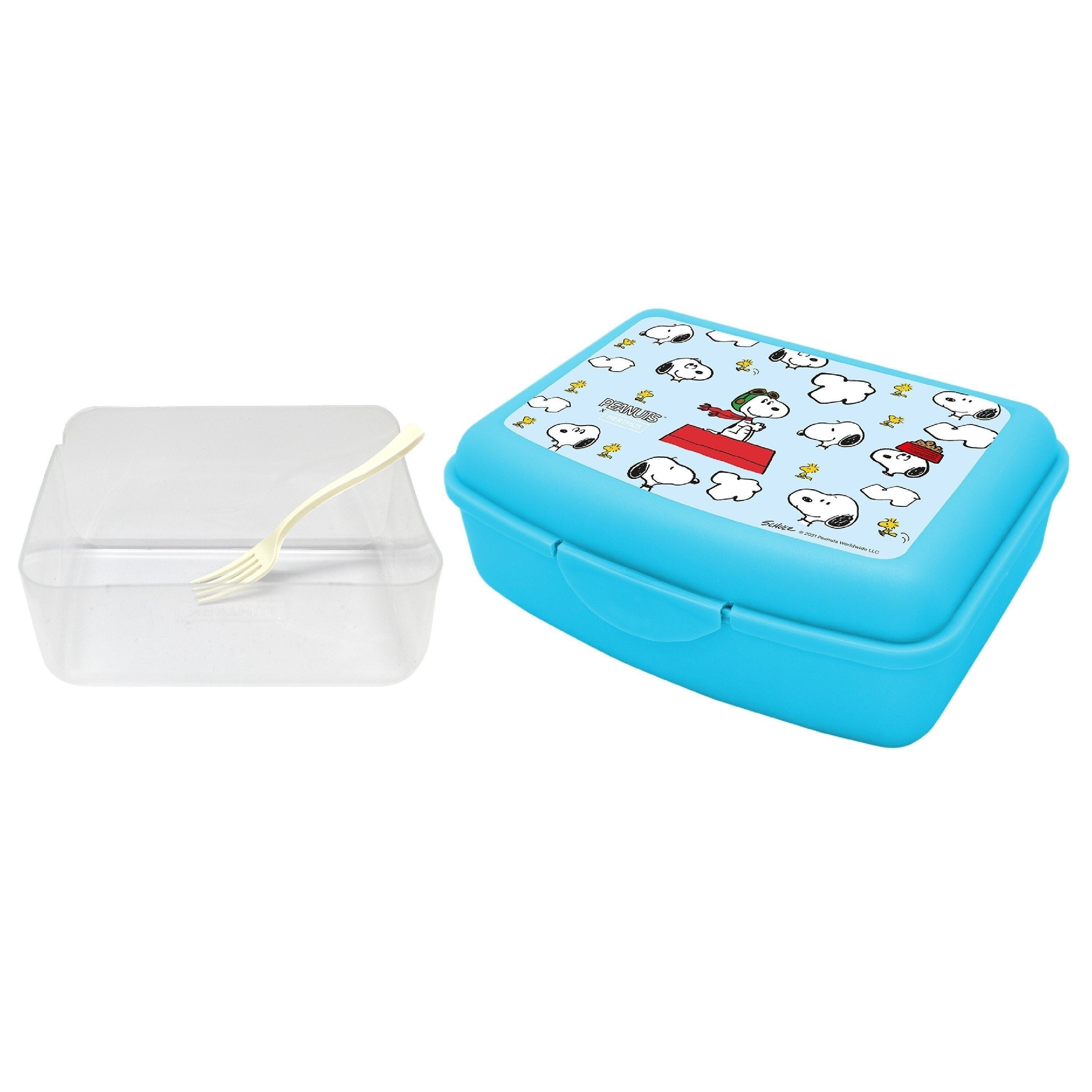 Lunchbox für Kinder und Behälter mit Gabel inklusive, Lunchbox, leicht und einfach zu reinigen Snoopy