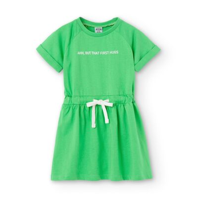 Girl's green casual dress VESPUNKI