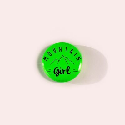 Badge Mountaingirl vert fluo