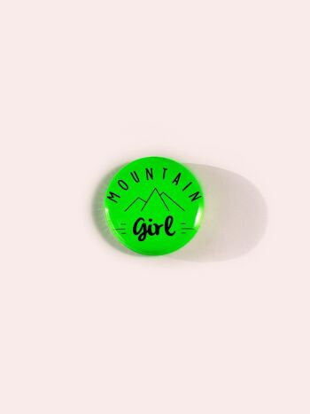 Badge Mountaingirl vert fluo