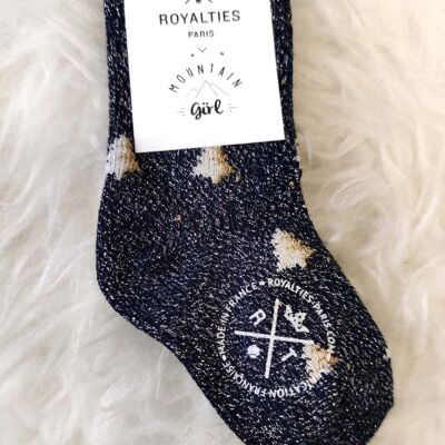 CHARLY BABY chaussettes marine lurex