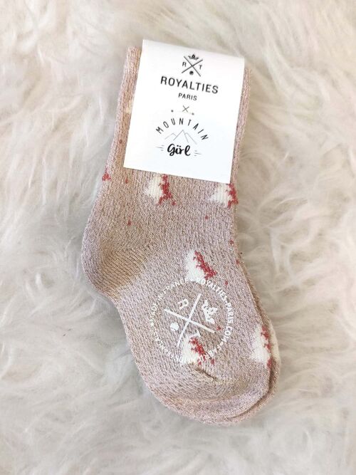 CHARLY BABY chaussettes rose poudré lurex