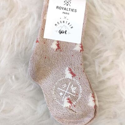 CHARLY BABY chaussettes rose poudré lurex