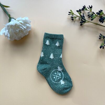CHARLY BABY chaussettes vert lurex
