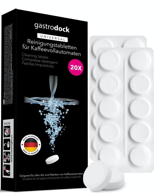 Compra Pastillas limpiadoras para cafeteras totalmente automáticas [20 x  2g] MADE IN GERMANY - pastillas limpiadoras para cafeteras - compatibles  con Siemens, Jura, Krups, Bosch, Miele, Melitta, WMF - quitagrasas de café  al por mayor