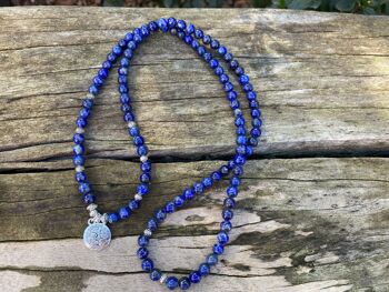 Bracelet Mala tibétain en Lapis Lazuli et breloque arbre de vie 4