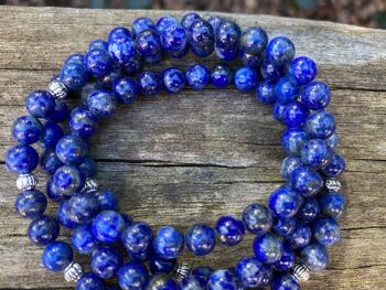 Bracelet Mala tibétain en Lapis Lazuli et breloque arbre de vie 5