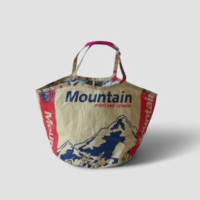 Bag 'SOULMATE' - upcycled cement bags - #cement beige-blue-red
