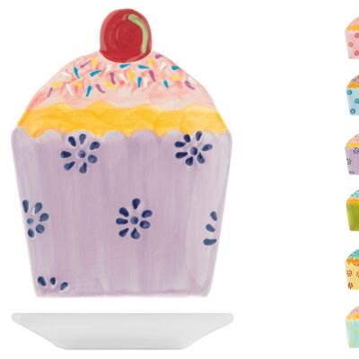 Confezione 6 piattini Cupcake Tea time in ceramica 15 cm