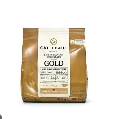CALLEBAUT - FINEST BELGIAN CHOCOLAT - GOLD - caramelo chocolate - Pistoles - 400g