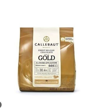 CALLEBAUT - FINEST BELGIAN CHOCOLAT - GOLD - chocolat au caramel - Pistoles - 400g 1